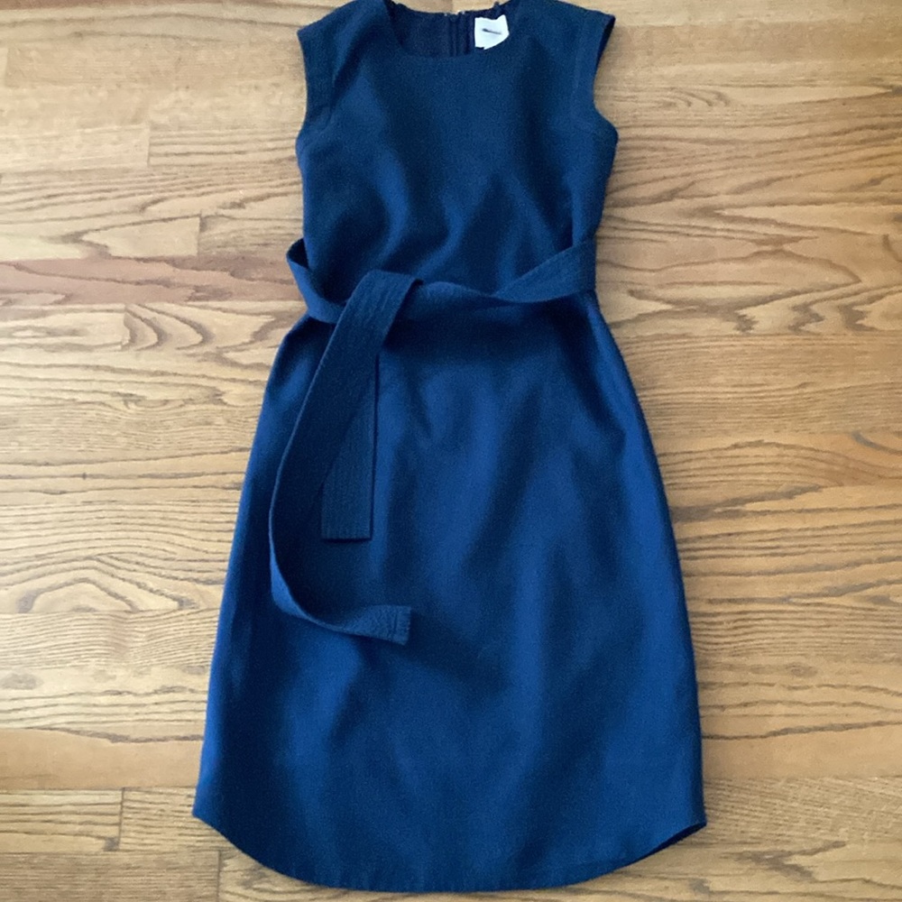 J Crew Suiting Navy Blue Sleeveless Dress